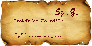 Szakács Zoltán névjegykártya