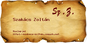 Szakács Zoltán névjegykártya