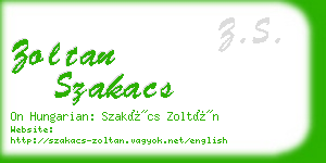 zoltan szakacs business card